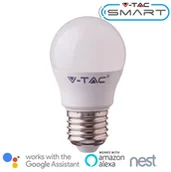 Systemy inteligentnych domów - v-tac Żarówka LED V-TAC 4.5W E27 Kulka G45 SMART WiFi RGB+WW+CW VT-5124 RGB+2700K-6400K 300lm - miniaturka - grafika 1