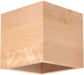Lampy ścienne - SOL Kwadratowa LAMPA ścienna SOL SL491 kinkiet OPRAWA kostka ekologiczna drewno - miniaturka - grafika 1
