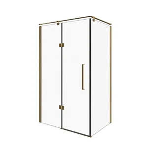 Sea Horse Kabina prostokątna FRESH LINE 1-skrzydłowa 90x120x195 złoty połysk szkło transparentne z relingiem lewa - Kabiny prysznicowe - miniaturka - grafika 3