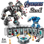 Klocki - Heros 2w1 Marvel Avengers film Endgame Room Iron Mecha klocki lepinglys Hall of Armour figurki cegły - miniaturka - grafika 1