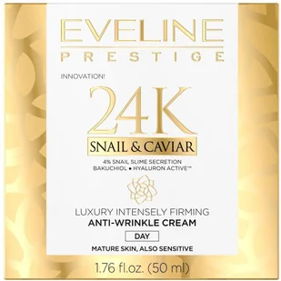 Eveline 24K Snail & Caviar Luksusowy Intensywnie Ujędrniający Krem przeciwzmarszczkowy na dzień 50ml 133132 - Kremy do twarzy - miniaturka - grafika 3