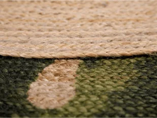 Beliani Dywan w liście monstery 140 cm beżowy z zielonym INCIK - Dywany - miniaturka - grafika 5