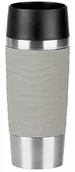 Kubki termiczne - Emsa N2010800 Travel Mug Waves kubek izolacyjny (18/10), stal szlachetna/szary puder - miniaturka - grafika 1
