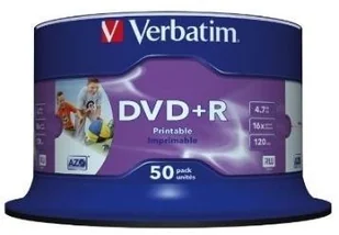 Verbatim DYSKI DVD+R 4.7GB 16x printable 50PK DVD+RVERB 43512 50P - Nośniki danych - miniaturka - grafika 2