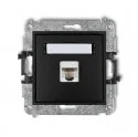 Gniazdka elektryczne - Karlik Mechanizm gniazda komputerowego pojedynczego 1xRJ45 kat 6 ekranowane czarny mat MINI 12MGK-5 - miniaturka - grafika 1