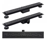 Odpływy liniowe - Rea Odpływ liniowy Rea Greek 90 cm Black mat dodatkowo 5% RABATU na kod REA5 - miniaturka - grafika 1