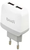 Ładowarki do telefonów - BUDI Budi Ładowarka sieciowa w kompaktowej obudowie 12W 2x USB biały BD940E - miniaturka - grafika 1