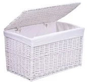 Kosze na bieliznę - Mirosław Gockowiak Kufer wiklinowy biały 105 L - miniaturka - grafika 1
