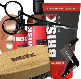 Brisk Zestaw do Brody Szablon Nożyczki Grzebień - Kosmetyki i akcesoria do pielęgnacji brody - miniaturka - grafika 6