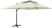 Parasole ogrodowe - vidaXL Parasol wiszący z podwójną czaszą, piaskowy, 400x300 cm 312369 - miniaturka - grafika 1