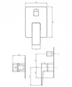 Baterie podtynkowe - Omnires Parma Bateria wannowo-prysznicowa podtynkowa grafit PM7435GR - miniaturka - grafika 1