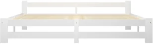 vidaXL Lumarko Rama łóżka, biała, lite drewno sosnowe, 200x200 cm 322004 - Łóżka - miniaturka - grafika 4