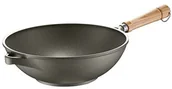 Woki - Berndes 071284 Wok z trzonkiem, aluminiowa, czarna, 28.0 x 28.0 x 9.5 cm 071284 - miniaturka - grafika 1