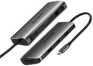 UGREEN Adapter hub 9w1 UGREEN USB-C do HDMI 4K, 3x USB 3.0, Typ-C PD, RJ45, SD, Micro SD, VGA UGR130 - Adaptery i przejściówki - miniaturka - grafika 5