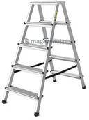 Drabiny - Drabina aluminiowa, dwustronna, 5 stopni wytrzymałość: 125-150 kg (wytrzymałość 125 kg) - miniaturka - grafika 1