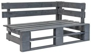 vidaXL Ogrodowa ławka narożna z palet, drewno FSC, szara - Ławki ogrodowe - miniaturka - grafika 6
