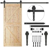 Akcesoria do drzwi - System drzwi przesuwnych 200 cm barn door, prowadnica z ozdobnymi okuciami do 100 kg czarny HA5003 - miniaturka - grafika 1