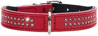 Obroże dla psów - HUNTER Hunter Diamond Petit obroża dla psa, bydlęcej skóry nappa, czerwony/czarny 63637 - miniaturka - grafika 1