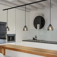 Lampy sufitowe - SLV Para Cone GL żyrandol, szklany klosz, czarny - miniaturka - grafika 1