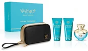 Zestawy perfum damskich - Versace Pour Femme Dylan Turquoise , Zestaw podarunkowy, Eau de toilette 100ml + Body lotion 100ml + Shower gel 100ml + Cosmetic bag - miniaturka - grafika 1