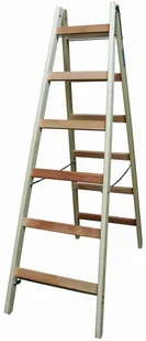 Krause 996 99675178 Drabina drewniana dwustronna ze szczeblami 2x6 wysokość robocza 3,00m) 75178-uniw - Drabiny - miniaturka - grafika 4