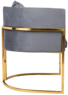 Fotel biurowy, krzesło biurowe King Home Fotel CHLOE VELVET ciemny szary welur chrom podstawa złota MSE011000303.V23 - Fotele i krzesła biurowe - miniaturka - grafika 3