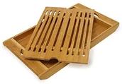 Deski do krojenia - Relaxdays Deska do krojenia chleba deska do krojenia z bambusa  wys. x szer. x głęb.): ok. 3 x 37 x 21,5 cm z miejscem na okruchy ułatwiający czyszczenie deska do chleba kratka z wyjmowanym okruchy mes 10015328 - miniaturka - grafika 1