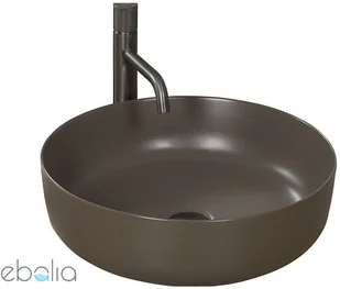 Rea łazienka z wyobraźnią Umywalka ceraminczna nablatowa Elma szara matowa 45x45 U8495 - Umywalki - miniaturka - grafika 3