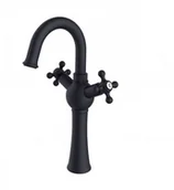 Baterie umywalkowe - BESCO Bateria umywalkowa Retro I czarny matt - miniaturka - grafika 1