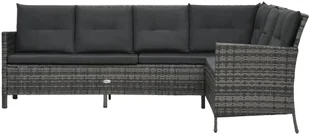 Szary, 3-cz. zestaw rattanowy do ogrodu G8-E80 - Meble ogrodowe - miniaturka - grafika 2