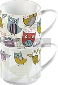 Kubki - Creative Tops KUBKI PORCELANOWE Kolorowe Sowy - Komplet 2 sztuki - miniaturka - grafika 1
