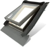 Okna - Roofart Wyłaz dachowy RoofART standardowy z kołnierzem - 45x73 szary - miniaturka - grafika 1
