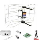 Anteny TV - Zestaw Antena z symetryzatorem MUX8 Dvb-t 10m 45dB - miniaturka - grafika 1