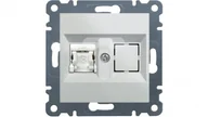 Gniazdka elektryczne - Hager Polo LUMINA2 Gniazdo komputerowe pojedyncze RJ45 kat. 5e FTP białe WL2130 WL2130 - miniaturka - grafika 1