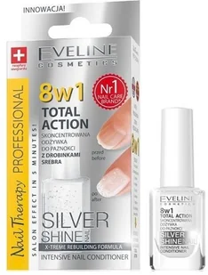 Eveline 8in1 Total Action Silver Shine Skoncentrowana odżywka do paznokci z drobinkami srebra 12 ml - Odżywki do paznokci Eveline 8in1 Total Action Silver Shine Skoncentrowana odżywka do paznokci z drobinkami srebra 12 ml - Odżywki do paznokci - miniaturka - grafika 4