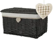 Pudełka i szkatułki - Corsan Skrzynia wiklinowa czarna 520B 53x37x30 cm 520B - miniaturka - grafika 1