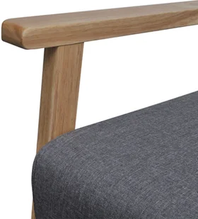 vidaXL Szara sofa retro z drewnianš ramš - Sofy i kanapy - miniaturka - grafika 3