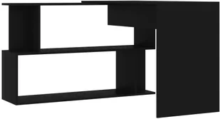 vidaXL vidaXL Biurko narożne, czarne, 200x50x76 cm, płyta wiórowa - Biurka - miniaturka - grafika 4