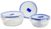 Pojemniki kuchenne - Luminarc Pure Box Active okrągłe pojemniki do przechowywania, w 3 różnych rozmiarach, 3 sztuki 15700 - miniaturka - grafika 1