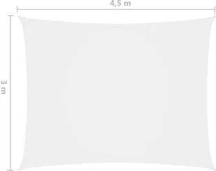 vidaXL Prostokątny żagiel ogrodowy, tkanina Oxford, 3x4,5 m, biały 135266 - Parasole ogrodowe - miniaturka - grafika 6