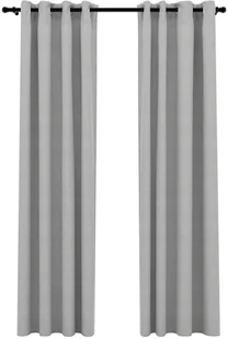 vidaXL Zasłony stylizowane na lniane, 2 szt., szare, 140x225 cm - Zasłony - miniaturka - grafika 2