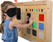 Tablice dla dzieci - Masterkidz Tablica Edukacyjna Rozpoznawanie Materiałów Zmysł Dotyku ME06608 - miniaturka - grafika 1