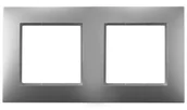 Klawisze i ramki - Ospel Ramka podwójna Srebrny Aria - R-2U/18 - miniaturka - grafika 1