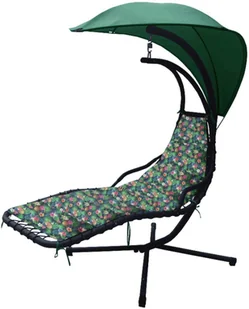 SASKA GARDEN Leżak SASKA GARDEN 1018621 Czarno-zielony - Leżaki ogrodowe - miniaturka - grafika 2