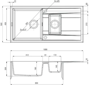 Deante ERIDAN ZQES513 szary - Zlewozmywaki Deante ERIDAN ZQES513 szary - Zlewozmywaki - miniaturka - grafika 4