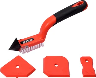 Yato 3 SZPACHELKI DO SILIKONU I SZCZOTKA Z METALOWYM SKROBAKIEM DO FUG YT-52621 YATO YT-52621 - Narzędzia glazurnicze - miniaturka - grafika 2