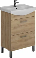 Szafki łazienkowe - Cersanit Zestaw Sicilia szafka 60 z umywalką orzech - miniaturka - grafika 1
