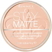 Pudry do twarzy - Rimmel Stay Matte Long Lasting Pressed Powder 002 Pink Blossom 14g 100807-uniw - miniaturka - grafika 1