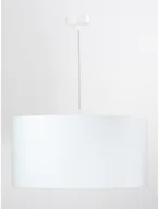 Lampy sufitowe - Koncept BPSKONCEPT Lampa wisząca welurowa biały złoty tkanina pcv lilia 60 BPS 010-062-60CM - miniaturka - grafika 1