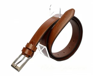 Pas-Max (PL) Pasek Skórzany (PL) "IMITACJA SZYCIA" Skóra Licowa 30 mm JASNY BRĄZ - Paski - miniaturka - grafika 3